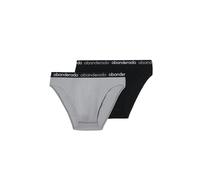 Abanderado Lot de 2 Slips en Coton Stretch pour Homme, Gris/Noir, 56