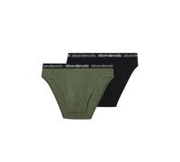 Abanderado Lot de 2 Slips en Coton Stretch pour Homme, Kaki/Noir, 52