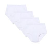 abanderado Lote X4 Braslips Abiertos de Algodón Combinaison, Blanc (Blanco 001), Medium (Taille Fabricant: 48) (Lot de 4) Homme