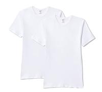 ABANDERADO Pack de 2 Camisetas térmicas de Manga Corta Cuello Redondo Thermal Dessus de la Couche de Base, Blanc, Large Homme