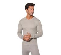 Abanderado T-Shirt Thermique à Manches Longues en Fibre d'hiver pour Homme, Gris, M