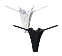 abandi String sexy en coton pour femme avec ailes d'ange et diable - Tangas sans couture - Taille basse, Ange et diable, Small