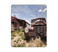 Abandoned Restaraunt On Route 66 Tapis de souris carré pour ordinateur portable 30 x 25 cm Facile à glisser Tapis épais en caoutchouc antidérapant, adapté pour les jeux et les bureaux