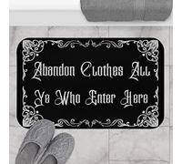 Abandonnez Vos Vêtements, Vous Tous Qui Entrez Ici, Décor De Sorcière Tapis De Bain Doux Tapis De Douche Antidérapant Paillasson Intérieur pour Salon Baignoire Porte 40X60 Cm
