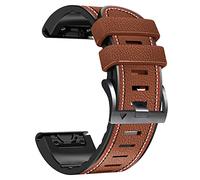 Abanen Bracelet de montre 26 mm à ajustement rapide pour Garmin Fenix 7X Solar/Fenix 6X Pro/Fenix 5X, en fibre de cuir avec doublure en silicone et coutures douces, résistant à la transpiration pour