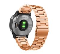 Abanen Bracelet de montre en acier inoxydable pour Fenix 5S/Fenix 6S/Fenix 7S/Descent MK2S, bracelet de rechange réglable en métal pour Garmin epix Pro 42 mm (or rose)