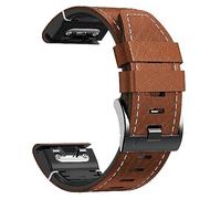 Abanen Bracelet de montre en cuir à ajustement rapide de 22 mm pour Garmin Fenix 8/epix Pro/Tactix 8 (47 mm), cuir fibre avec coutures doublure en silicone, bracelet doux résistant à la transpiration