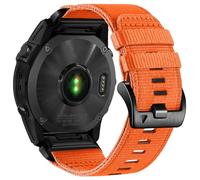 Abanen Bracelet de montre en nylon 22 mm amélioré pour Garmin Fenix 8 47 mm/Fenix 7/epix Pro 47 mm, sangle réglable avec fermoir en acier inoxydable pour Instinct 3 45 mm, Fenix 6/5, Orange, Quick Fit