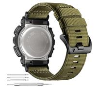Abanen Bracelet de montre robuste en nylon pour Casio gshock DW-5600/8900, bracelet de sport réglable pour GA-100/GW-B5600/GB-5600/GW-6900 (vert militaire)