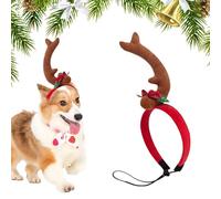 Abanna pour les cornes de rennes pour chiens - cornes de rennes de dessin animé pour chien | Custice Cust Dog Cined Christmas pour chiots chats chiots