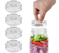 Abaobao Lot de 4 poids de fermentation en verre avec poignées faciles à prendre en main pour choucroute, kimchi, cornichons, conservation, bocaux Mason à large ouverture