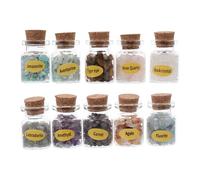 Abaodam 1 Boîte Spécimens de Pierres Minérales en Cristal Naturel pour Collection et Fabrication Diy, Petites Bouteilles à Souhaits pour L'enseignement Géographie