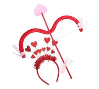 Abaodam 1 Ensemble arc et flèche de Cupidon Accessoire arc de cupidon saint valentin nom Cosplay de Cupidon Déguisement de Cupidon Costume de Cupidon bandeau coeur cupidon Polyester rouge