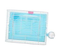 Abaodam 1 Ensemble Cage de Transport pour Hamster avec Roue de Course Abreuvoir et pour Petits Animaux Déplacement Bleu