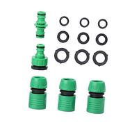 Abaodam 1 Ensemble Connecteur de Tuyau Arrosage Plastique Ensemble Raccord Rapide pour Robinet Eau avec Joint Étanche Vert pour Irrigation de Jardin et Nettoyage