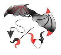 Abaodam 1 Ensemble Costume Diable pour Halloween avec Bandeau et Accessoires de Scène Rouges et Noirs Transformez vous Personnage Éblouissant Lors de Fêtes Costumées