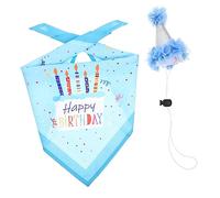 Abaodam 1 Ensemble De Chapeau d'anniversaire Serviette De Salive Bandana Fête pour Chien Toilettage pour Animaux De Compagnie Chapeau d'anniversaire pour Chat Housse De