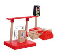 Abaodam 1 ensemble de station d'essence à monter soi-même avec bloc de route de levage - Jeu créatif pour station de trafic - Accessoires de développement de l'imagination et de la coordination