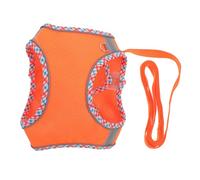 Abaodam 1 Ensemble Harnais et Laisse pour Chien Réglable et Réfléchissant Ensemble de Transport pour Chiens de Orange Confortable et Pratique pour Extérieures