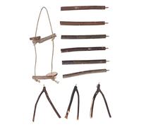 Abaodam 1 Ensemble Oiseau grinçant Chauffage pour Cage à Oiseaux Corde perchoir à Oiseaux de Perroquet rotin nid ramette Perroquet Swing de Perroquet en Bois