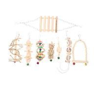 Abaodam 1 Ensemble Oiseau pour Animaux de Compagnie Jouets pour Oiseaux perroquets perchoir Perroquet perchoir Perruche Jouets d'oiseaux drôles balançoire Perroquet en Bois
