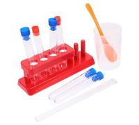 Abaodam 1 Ensemble Support à Éprouvettes Éprouvettes Transparentes Cuillères Doseuses Tasses à Mesurer Bâtons de Mélange Kit Expérimentation Scientifique Éducatif pour Éveiller des Garçon
