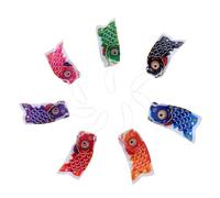 Abaodam 1 Jeu Banderole De Carpe Manche À Vent Poisson Banderole De Vent De Poisson Faire La Fête Drapeaux avec Kite De Poisson De Carpe Ornement De Poisson Satin Coloré 7 Pièces