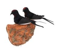 Abaodam 1 Jeu Nid D'hirondelle Simulé Modèle D'hirondelle Artificielle Figure Murale Vintage Statue De Nidification D'hirondelle Accessoire De Photographie Tisser Bourrage Papier Ornements