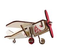 Abaodam 1 Jeu Planeur Puzzles 3D Puzzles Faits à La Main Avion Jouet Artisanal Jouet d'avion pour Enfants Puzzle D'assemblage 3D Kit De Modèle De Triplan Jouet Cérébral Beige en Bois
