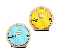 Abaodam 1 Jeu Porte Miniature pour Décoration De Jardin Féérique De Accessoires Bleus pour Scènes Miniatures Décorations Extérieures 2 Pièces