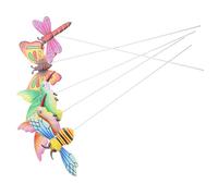 Abaodam 1 Jeu Prise en Fer Forgé Décoratif Piquets De Jardin en Métal Décor De Pieu De Jardin en Métal Piquets De Jardinage Décoratifs Décor De Piquet De Jardinière Le Fer 5 Pièces