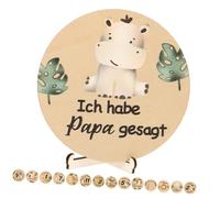 Abaodam 1 Lot de Cartes mensuelles en Bois avec Support de présentation, Cartes Design Animal Unique pour capturer Les Moments de Croissance pour la Photographie de Nouveau-né et la décoration de