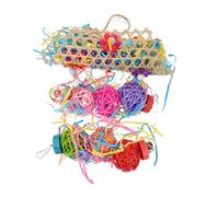 Abaodam 1 lot de corde en coton à suspendre pour perroquet et boule de papier à mâcher pour oiseaux pour le divertissement et l'exercice sans danger pour les perruches et les perroquets
