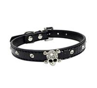 Abaodam 1 Pièce Collier pour Chien d pour Chiens Colliers pour Petits Chiens Halloween Fantaisie Goth Mariage Élégant nom étiqueter Chien Cosplay Unité Centrale Black