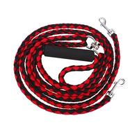 Abaodam 1 pièce Laisse pour Chien Tressée à Double Tête Noir et Rouge Corde de Traction Résistante pour Animaux de Compagnie pour Dressage Extérieur