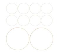 Abaodam 10 Pièces Anneaux Artisanaux en Bambou Beige 40 Cm Résistants la Déformation Design Léger pour Couronne de Fleurs Suspendue et Création de Couronnes Mariage