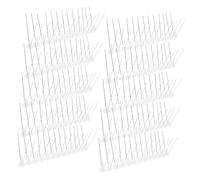 Abaodam 10 pièces Anti-Oiseaux Acier Inoxydable avec Base Plastique Transparente de Dissuasion pour Balcon et Toiture Protection Pigeons et Corneilles