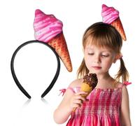 Abaodam 10 Pièces Bandeau Amusant en Tissu Forme Cône de Crème Glacée pour Fête Costumée, Accessoire Cheveux Décoratif pour Femmes et Familles