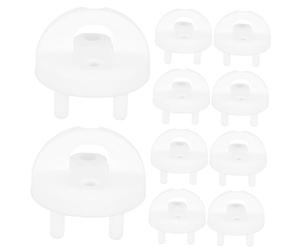 Abaodam 10 pièces Cache Prise Électrique Sécurisé pour Garçon Fille Protection Murale Toucher avec Poignée Utilisation à et Publique Installation Facile Design Durable Couleur Blanche