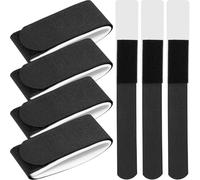 Abaodam 10 Pièces de Sangles de Ski en Nylon Noir Crochet et Boucle Auto-agrippante 50x450mm Protège Les Skis Le Glissement pour Accessoires