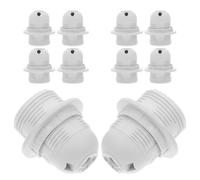 Abaodam 10 Pièces Douille E27 à Vis, Grand Modèle à Clip, Blanc pour | Pbt Pet, Montage Facile, Usage Atelier Suspendre, Base Filetée Complète, Lot Multiple