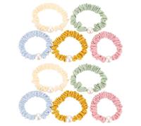 Abaodam 10 Pièces Élastiques à Cheveux Perlés pour Femme, Lien de Poignet Élégant en Polyester, Support pour Queue de Cheval, Accessoire Cheveux Multicolore