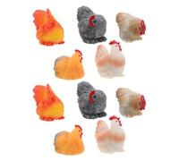 Abaodam 10 Pièces Figurine de Coq Miniature Réaliste en Résine pour | Décoration Rustique, Style Campagne, pour Bureau et Jardin Féerique, Facile à Nettoyer, Résistante à Décoloration