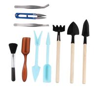 Abaodam 10 Pièces Kit Petit Outil Jardinage Durable et Plastique Pelle pour Plantation de Fleurs et Accessoire Pratique pour Rempotage et Jardin Intérieur Couleur Bleue