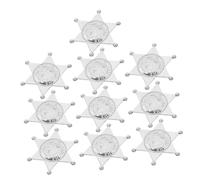Abaodam 10 pièces Lot de Badges Police Décoratifs Argentés Accessoires Costume Police Réutilisables Petits Insignes pour Fête Carnaval Halloween Cosplay