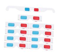 Abaodam 10 pièces Lot de Lunettes Papier Rouge et Bleu Visionnage Films et Jeux Légères et Portables pour Maison et Cinéma
