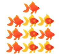 Abaodam 10 Pièces Lot de Poissons Artificiels Flottants Décoratifs pour Aquarium Plastique Réaliste avec Queue Flexible Ornement Mobile Orange pour Décoration de Bassin et Vase