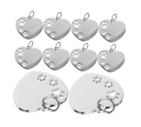Abaodam 10 pièces Médaille Chien Acier Inoxydable Personnalisable Étiquette Identification Vierge pour Chiens et Chiots Accessoire Décoratif Collier DIY