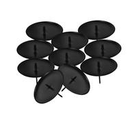 Abaodam 10 Pièces Ornements D'assiettes à Bougies des Stands Plateau Cône Cercle Bougeoirs De Pièce Maîtresse Conique Couronne Grand Piédestal Bougeoir Pilier Décoration Le Fer Black