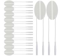 Abaodam 10 pièces Pads Électrodes Silicone Blanc Ovales pour Massage Dos Cervicales Professionnel Adhérence sans Résidu Pratiques et Confortables